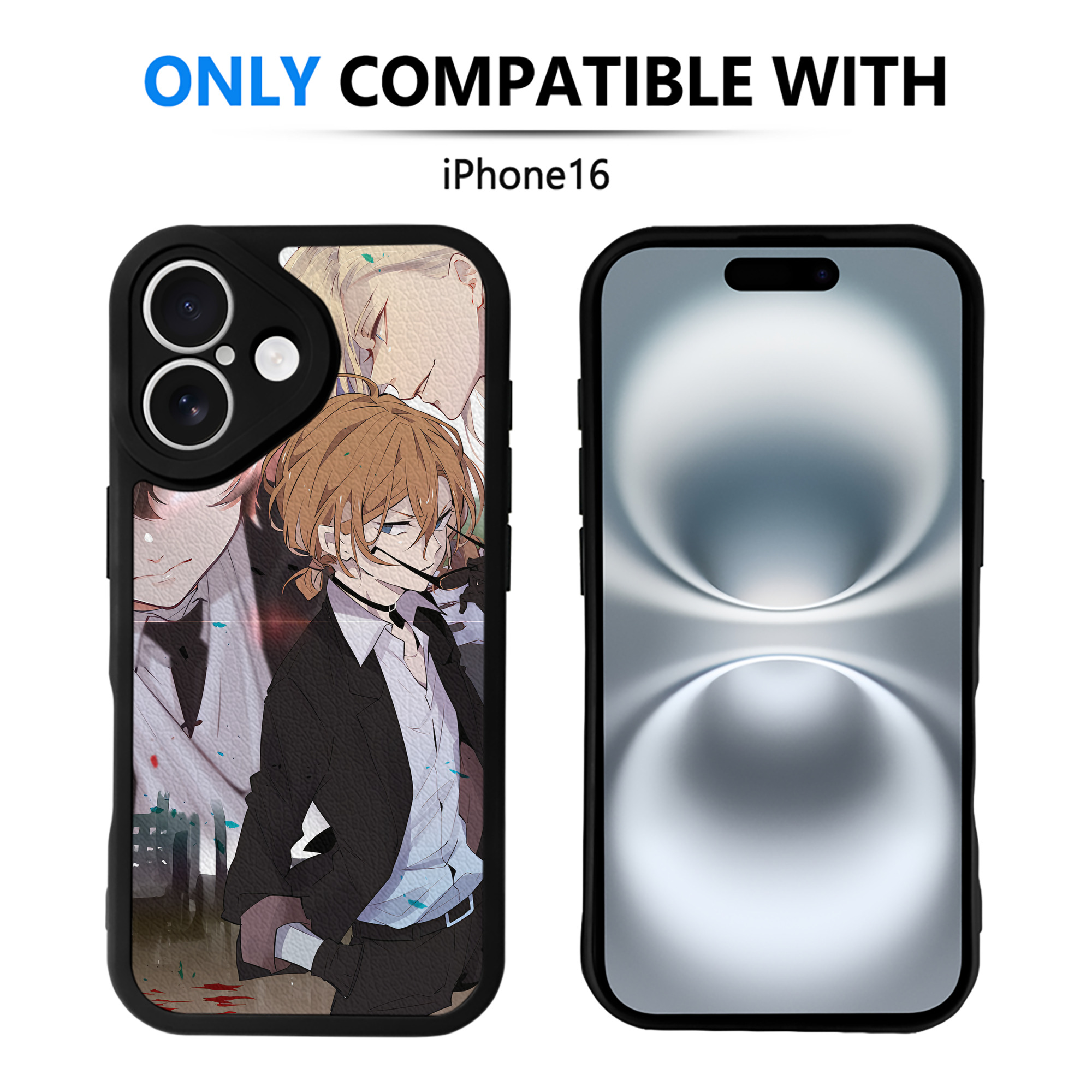 （画像用） 文豪ストレイドッグス Bungo Stray Dogs 【iPhone 16シリーズ対応】シリコンスマホケース（レザー調） 材質：シリコン